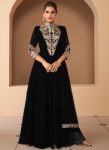 FANCY GEORGETTE SEQUENCE CODDING EMBROIDERY WORK TOP BOTTTOM WITH DUPATTA BLACK
