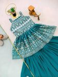 FANCY GEORGETTE SEQUENCE EMBROIDERY WORK KID’S TOP PALAZZO WITH DUPATTA PARTY WEAR WHOLESALE PRICE ETHNIC GARMENT (3)