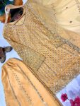 FANCY GEORGETTE SEQUENCE EMBROIDERY WORK TOP PALAZZO WITH DUPATTA FESTIVE WEAR WHOLESALE PRICE ETHNIC GARMENT (6)