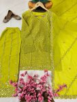 FANCY GEORGETTE SEQUENCE EMBROIDERY WORK TOP PALAZZO WITH DUPATTA FESTIVE WEAR WHOLESALE PRICE ETHNIC GARMENT(14)
