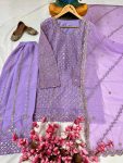 FANCY GEORGETTE SEQUENCE EMBROIDERY WORK TOP PALAZZO WITH DUPATTA FESTIVE WEAR WHOLESALE PRICE ETHNIC GARMENT(22)