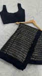 FANCY GEORGETTE SEQUENCE WORK SAREE WITH UNSTITCHED BLOUSE PARTY WEAR WHOLESALE PRICE ETHNIC GARMENT (3)