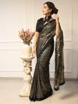 FANCY GEORGETTE SEQUENCE WORK SAREE WITH UNSTITCHED BLOUSE PARTY WEAR WHOLESALE PRICE ETHNIC GARMENT (3)