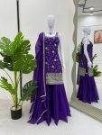 FANCY GEORGETTE THREAD SEQUENCE WORK TOP SHARARA WITH DUPATTA PARTY WEAR WHOLESALE PRICE ETHNIC GARMENT (3)