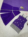 FANCY GEORGETTE THREAD SEQUENCE WORK TOP SHARARA WITH DUPATTA PARTY WEAR WHOLESALE PRICE ETHNIC GARMENT (3)