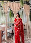 FANCY GEORGETTE WEAVING ZARI WORK SAREE WITH UNSTITCHED BLOUSE PARTY WEAR WHOLESALE PRICE ETHNIC GARMENT (3)
