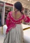 FANCY GOLD CRUSH EMBROIDERY THREAD SEQUENCE WORK TOP LEHENGA WITH JACKET PARTY WEAR WHOLESALE PRICE ETHNIC GARMENT (7)