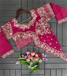 FANCY GOLD CRUSH EMBROIDERY THREAD SEQUENCE WORK TOP LEHENGA WITH JACKET PARTY WEAR WHOLESALE PRICE ETHNIC GARMENT (7)