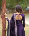 FANCY GOLD CRUSHED SILK THREAD AND SEQUENCE EMBROIDERY WORK GOWN WITH DUPATTA PARTY WEAR WHOLESALE PRICE ETHNIC GARMENT (5)