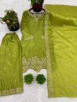FANCY JIMMY CHOO SILK EMBROIDERY SEQUENCE WORK TOP PALAZZO WITH DUPATTA FESTIVE WEAR WHOLESLAE PRICE ETHNIC GARMENT (2)