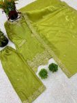 FANCY JIMMY CHOO SILK EMBROIDERY SEQUENCE WORK TOP PALAZZO WITH DUPATTA FESTIVE WEAR WHOLESLAE PRICE ETHNIC GARMENT (2)