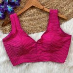 FANCY KATHA COTTON V NECK SLEEVELESS STITCHED BLOUSE PINK