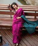 FANCY KHADI COTTON PLAIN SAREE WITH CONTRAST UNSTITCHED BLOUSE RANI