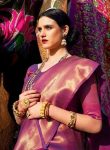 FANCY LICHI SILK JACQUARD WEAVING WORK SAREE WITH UNSTITCHED BLOUSE PARTY WEAR WHOLESALE PRICE ETHNIC GARMENT (4)