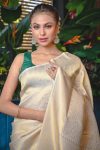 FANCY LICHI SILK JACQUARD WEAVING WORK SAREE WITH UNSTITCHED BLOUSE PARTY WEAR WHOLESALE PRICE ETHNIC GARMENT (3)