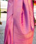 FANCY LICHI SILK JACQUARD WEAVING WORK SAREE WITH UNSTITCHED BLOUSE PARTY WEAR WHOLESALE PRICE ETHNIC GARMENT (4)