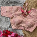 FANCY MONO SILK SEQUENCE WORK READY TO WEAR STITCHED BLOUSE BABY PINK