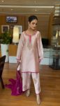 FANCY MOSS SATIN EMBROIDERY SEQUENCE WORK TOP PALAZZO WITH DUPATTA PARTY WEAR WHOLESALE PRICE ETHNIC GARMENT (4)