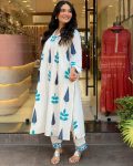FANCY MULMUL COTTON HAND-BLOCK PRINTED TOP PANT SET PARTY WEAR WHOLESALE PRICE ETHNIC GARMENT (5)