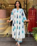 FANCY MULMUL COTTON HAND-BLOCK PRINTED TOP PANT SET PARTY WEAR WHOLESALE PRICE ETHNIC GARMENT (5)