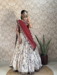 FANCY MUSLIN SILK DIGITAL PRINTED WITH JACQUARD LACE WORK LEHENGA CHOLI WITH DUPATTA FESTIVE WEAR WHOLESALE PRICE ETHNIC GARMENT (6)