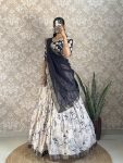 FANCY MUSLIN SILK DIGITAL PRINTED WITH JACQUARD LACE WORK LEHENGA CHOLI WITH DUPATTA FESTIVE WEAR WHOLESALE PRICE ETHNIC GARMENT (5)
