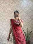 FANCY MUSLIN SILK DIGITAL PRINTED WITH JACQUARD LACE WORK LEHENGA CHOLI WITH DUPATTA FESTIVE WEAR WHOLESALE PRICE ETHNIC GARMENT (6)