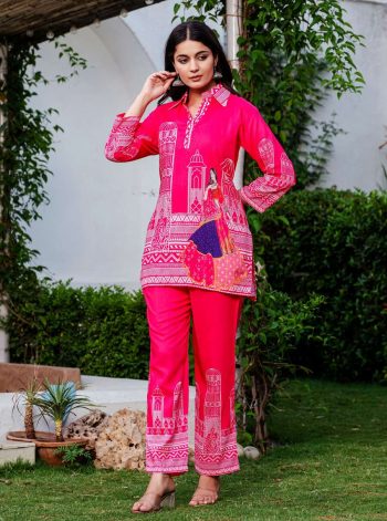 FANCY MUSLIN SILK PRINTED CO-ORD SET RANI