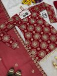 FANCY NATURAL CREEP SEQUENCE EMBROIDERY WORK AND GOLDEN COIN LACE WORK TOP PATIYALA WITH DUPATTA FESTIVE WEAR WHOLESALE PRICE ETHNIC GARMENT (3)
