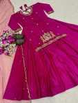 FANCY NATURAL CREPE EMBROIDERY SEQUENCE HANDWORK TOP LEHENGA WITH DUPATTA WEDDING WEAR WHOLESALE PRICE ETHNIC GARMENT (3)