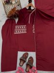 FANCY NATURAL SATIN EMBROIDERY WORK TOP PATIYALA WITH DUPATTA BABY FESTIVE WEAR WHOLESALE PRICE ETHNIC GARMENT (1)
