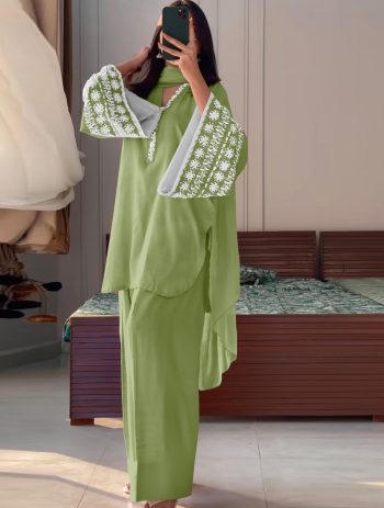 FANCY NATURAL SATIN EMBROIDERY WORK TOP PATIYALA WITH DUPATTA PISTA