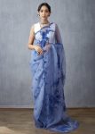 FANCY ORGANZA SILK THREAD EMBROIDERY DIAMOND WORK SAREE WITH UNSTITCHED BLOUSE PARTY WEAR WHOLESALE PRICE ETHNIC GARMENT (1)