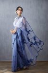 FANCY ORGANZA SILK THREAD EMBROIDERY DIAMOND WORK SAREE WITH UNSTITCHED BLOUSE PARTY WEAR WHOLESALE PRICE ETHNIC GARMENT (1)