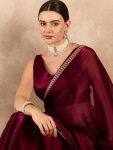 FANCY RANGOLI SILK EMBROIDERY SEQUENCE LACE WORK SAREE WITH UNSTITCHED BLOUSE PARTY WEAR WHOLESALE PRICE ETHNIC GARMENT (3)