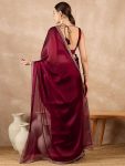 FANCY RANGOLI SILK EMBROIDERY SEQUENCE LACE WORK SAREE WITH UNSTITCHED BLOUSE PARTY WEAR WHOLESALE PRICE ETHNIC GARMENT (3)