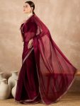 FANCY RANGOLI SILK EMBROIDERY SEQUENCE LACE WORK SAREE WITH UNSTITCHED BLOUSE PARTY WEAR WHOLESALE PRICE ETHNIC GARMENT (3)