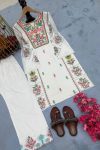FANCY RAYON EMBROIDERY WORK KURTI PALAZZO SET PARTY WEAR WHOLESALE PRICE ETHNIC GARMENT (7)