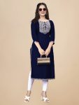 FANCY RAYON EMBROIDERY WORK ONLY KURTI PARTY WEAR WHOLESALE PRICE ETHNIC GARMENT (2)