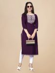 FANCY RAYON EMBROIDERY WORK ONLY KURTI PARTY WEAR WHOLESALE PRICE ETHNIC GARMENT (5)