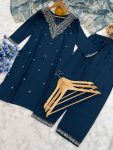 FANCY RAYON EMBROIDERY WORK TOP BOTTOM WITH DUPATTA FESTIVE WEAR WHOLESALE PRICE ETHNIC GARMENT (3)