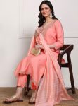 FANCY RAYON EMBROIDERY WORK TOP BOTTOM WITH DUPATTA BABY PINK