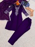 FANCY RAYON EMBROIDERY WORK TOP BOTTOM WITH DUPATTA PARTY WEAR WHOLESALE PRICE ETHNIC GARMENT (5)