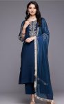FANCY RAYON EMBROIDERY WORK TOP BOTTOM WITH DUPATTA RAMA