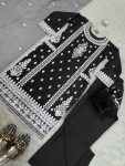 FANCY ROMAN SILK CHINE STITCH THREAD WORK TOP BOTTOM WITH DUPATTA PARTY WEAR WHOLESALE PRICE ETHNIC GARMENT (4)