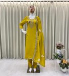 FANCY ROMAN SILK CODING SEQUENCE EMBROIDERY WORK TOP BOTTOM WITH DUPATTA PARTY WEAR WHOLESALE PRICE ETHNIC GARMENT (4)