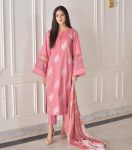 FANCY ROMAN SILK EMBROIDERY WORK AND GPO LACE WITH SOFT ORGANZA IN SLEEVES DESIGN TOP BOTTOM WITH DUPATTA FESTIVE WEAR WHOLESALE PRICE ETHNIC GARMENT (2)