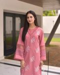 FANCY ROMAN SILK EMBROIDERY WORK AND GPO LACE WITH SOFT ORGANZA IN SLEEVES DESIGN TOP BOTTOM WITH DUPATTA FESTIVE WEAR WHOLESALE PRICE ETHNIC GARMENT (2)