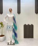 FANCY ROMAN SILK SEQUENCE EMBROIDERY WORK TOP PATIYALA WITH DUPATTA FESTIVE WEAR WHOLESALE PRICE ETHNIC GARMENT (4)
