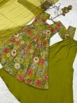 FANCY RROMAN SILK DISCHARGE PRINTING WORK KEDIYA STYLE TOP PALAZZO WITH DUPATTA FESTIVE WEAR WHOLESALE PRICE ETHNIC GARMENT (3)
